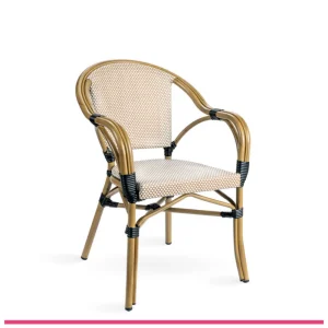 Sillón Exterior Aluminio textilene crema hostelería
