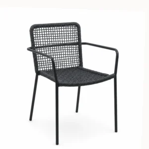 sillón exterior cuerda trenzada profesional ALFIL negro