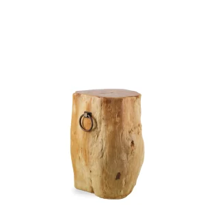 Taburete tronco rústico de teca