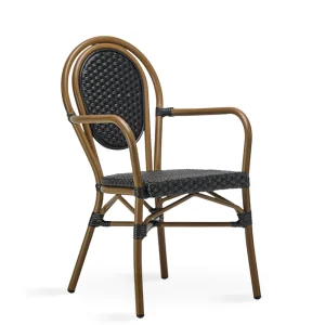 Sillón Aluminio Ratan Negro CADAQUES