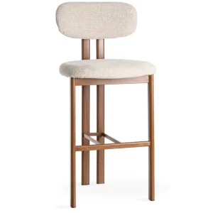 Taburete metálico Tapizado REGENCY marrón