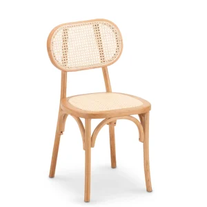 Silla Natural Rejilla Ratán Madera COQUETTE