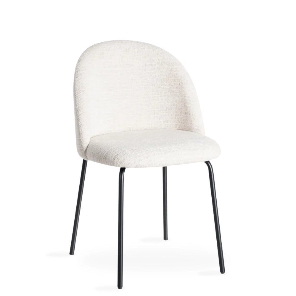 Silla tapizada color crema