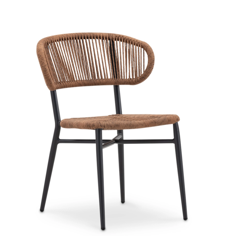 Silla Aluminio cuerda PATIO Negra