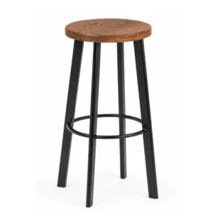 Taburete alto Industrial hierro y madera