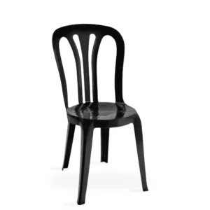 Silla plástico apilable negra