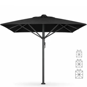 Parasol Aluminio Negro Serie GOLD